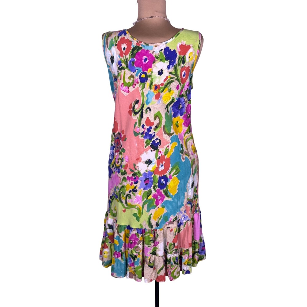 Vtg Jams World Dress & Shirt 2XL Flower Kiss Pattern Ruffle Hawaiian Resortwear - Picture 5 of 14